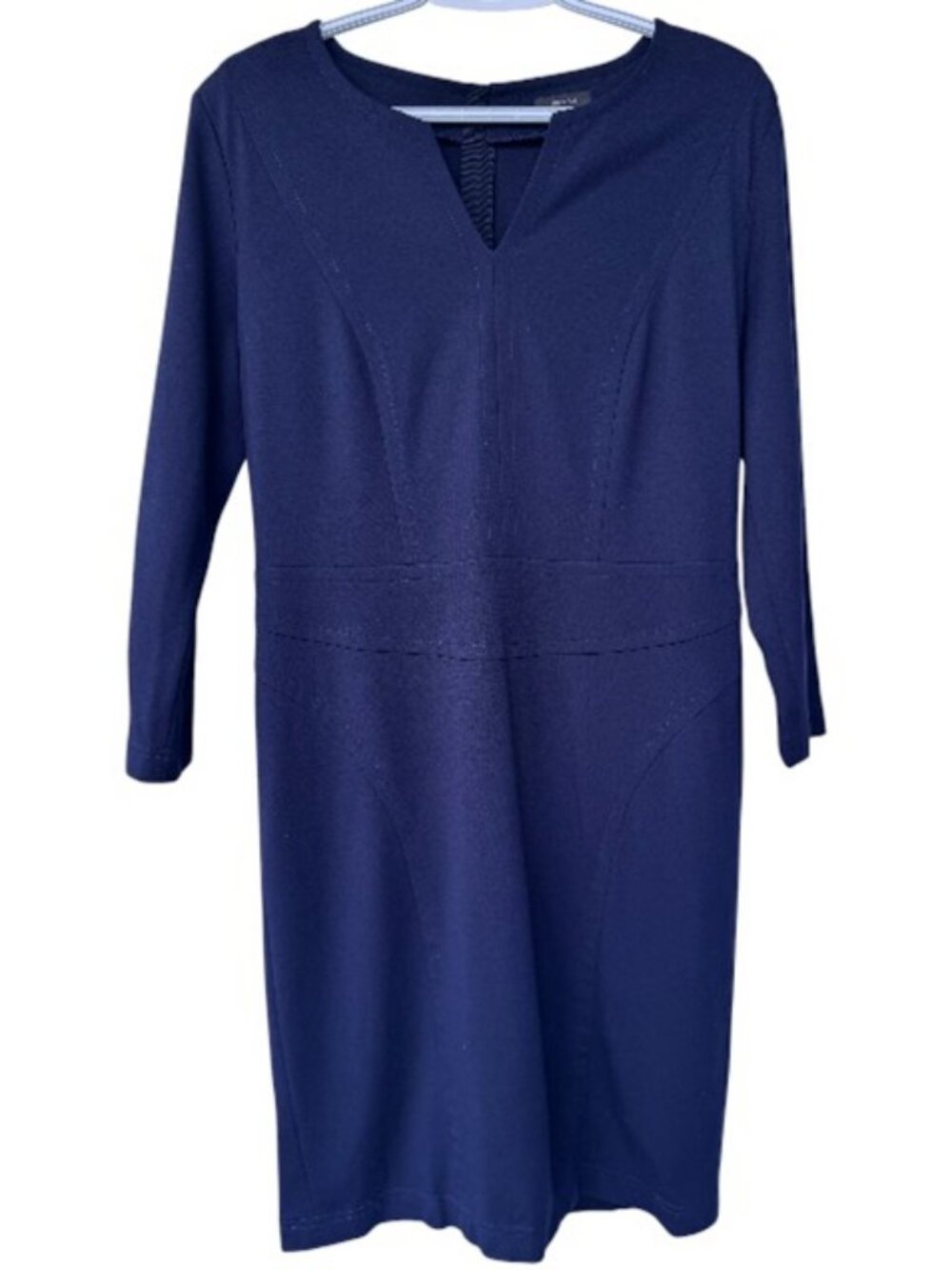 Riani long sleeve sheath midi dress navy blue women's size 10
